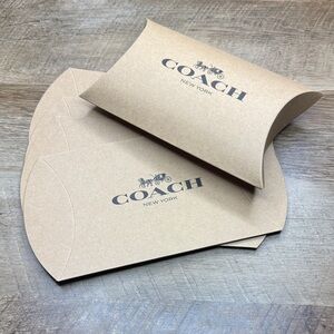 Coach Kraft Brown Pillow Gift Boxes for mini wallet 9.5”x5”